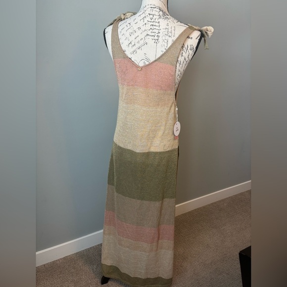 NWT PQ Swim Striped Multicolor Maxi Swim Coverup - Picture 2 of 5